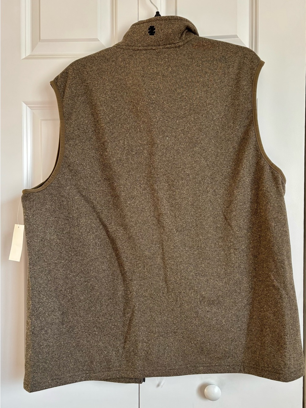 Men's Brown Full-Zip Fleece Vest - Picture 3 of 6
